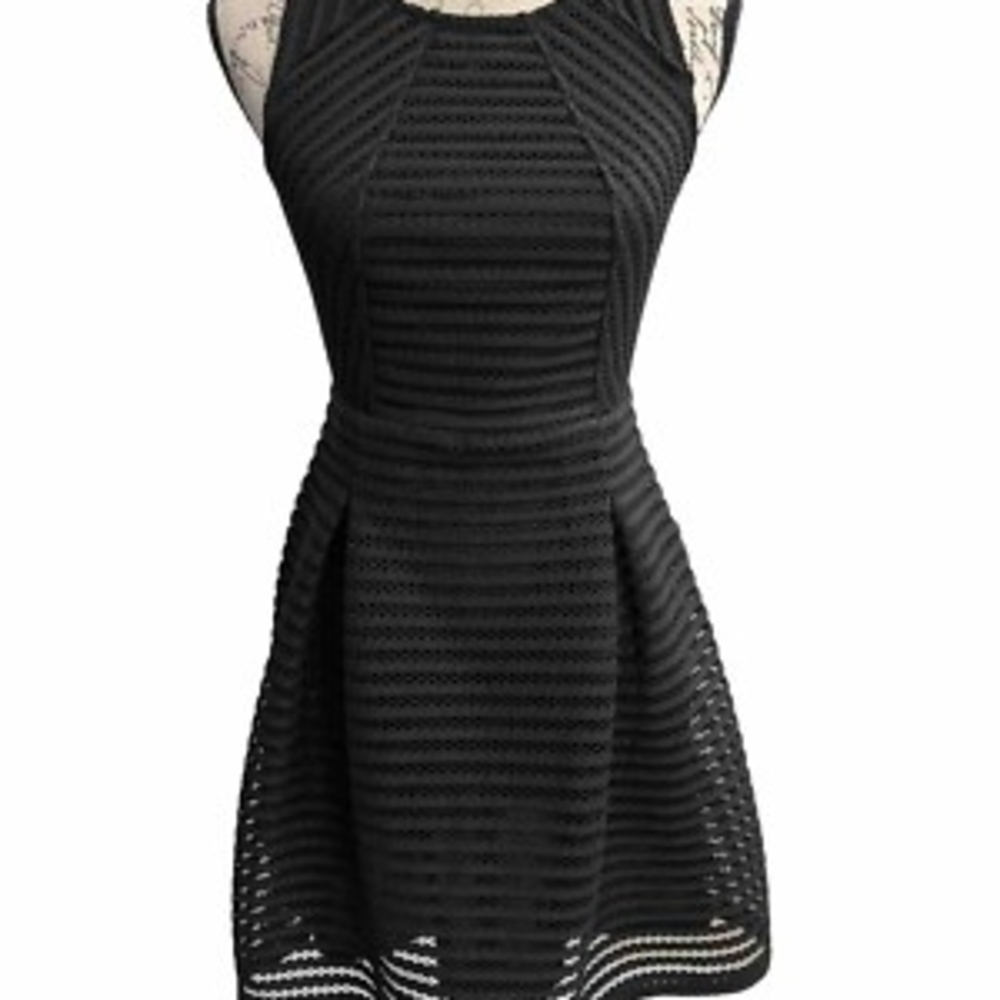 Massimo Black Textured Mini Dress